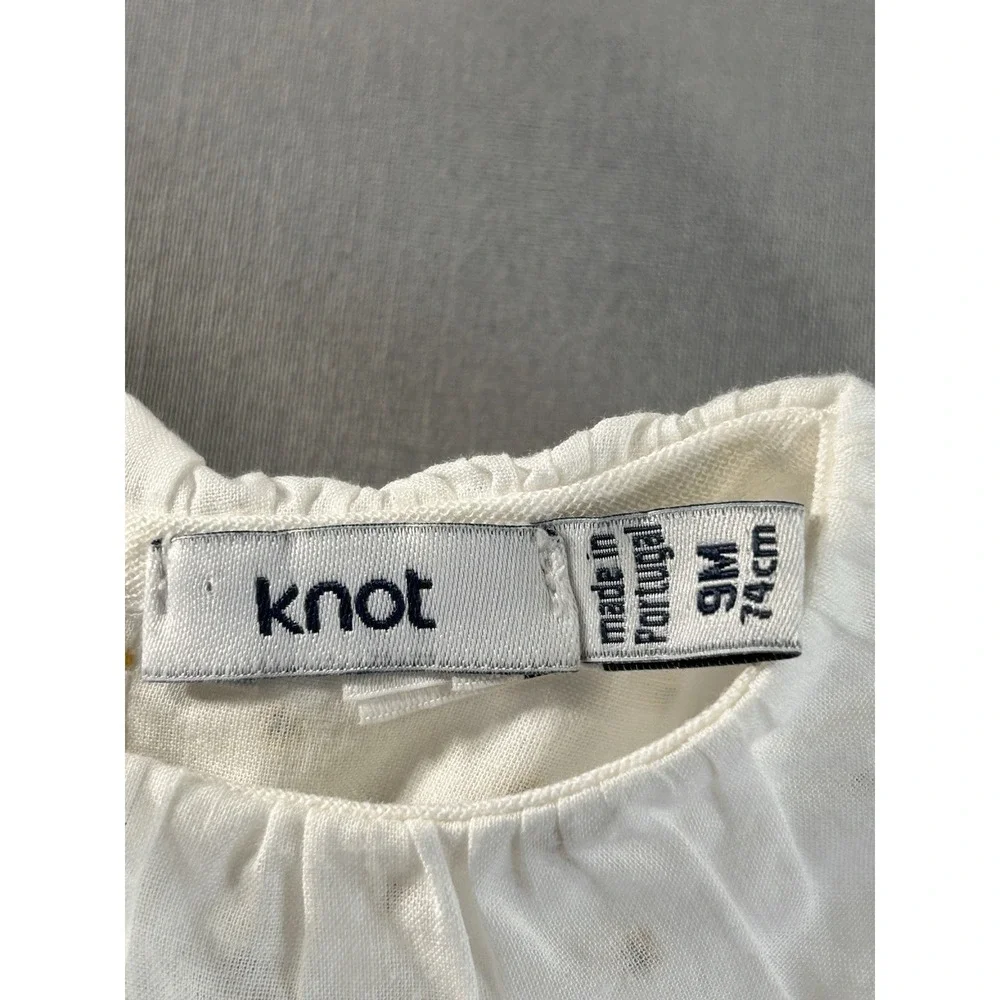 Knot Toddler White‎ Sunflower Dress With Bloomers 9 Month Easter Spring Summer